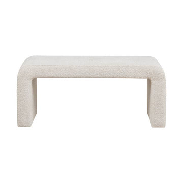 Cream Boucle Waterfall Accent Bench