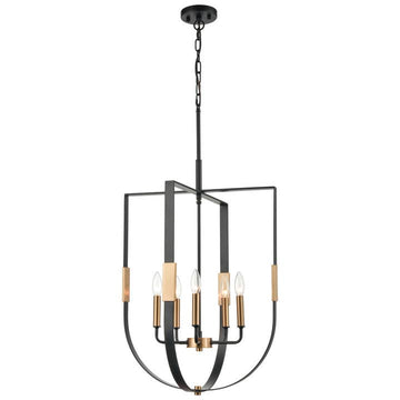 Heathrow 5-Lght Chandelier & SatBrass