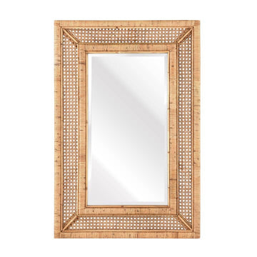 Sandbar Rectangle Rattan & Cane Framed Wall Mirror