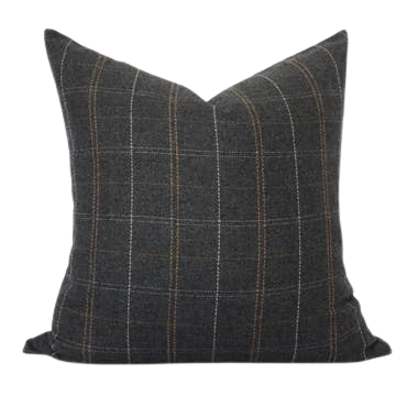 Dark Gray Lumbar Pillow Cover, Moody Throw Pillow | Glenton