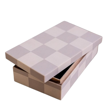 Checkered Gray & White Decor Box