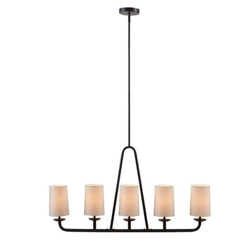 5-Light Linear Chandelier, Bronze