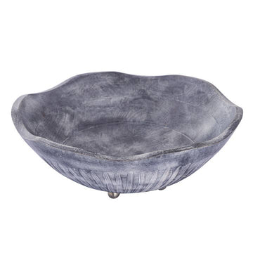 Bennett Footed Decorative Gray Wash Mango Wood Bowl