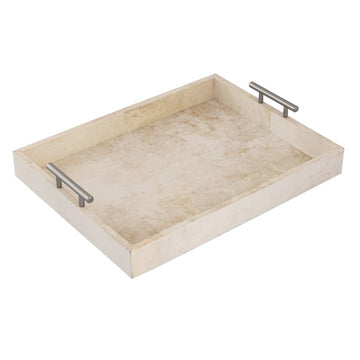 Burton Ivory Parchment Rectangular Decorative Tray