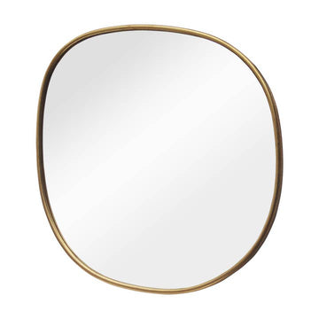 Irregular Metal Wall Mirror, Antique Gold