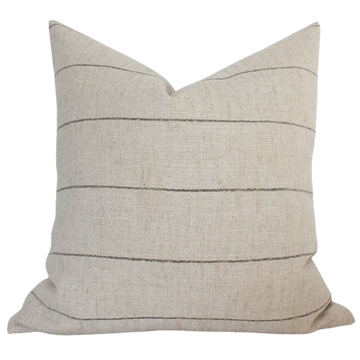 Neutral Striped Lumbar Cover, Natural Throw Pillow | Evans