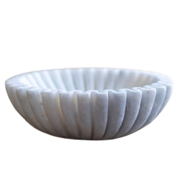 Marble Fluted Scalloped Bowls