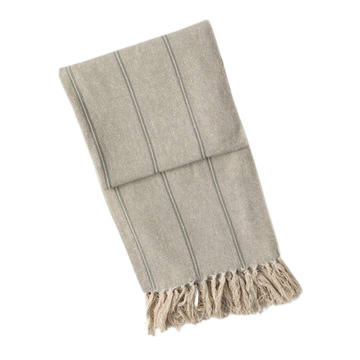 Smoke Birdseye Stiped Throw