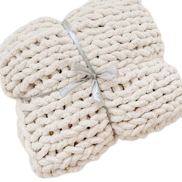 Chunky Knit Throw- Multiple Colors