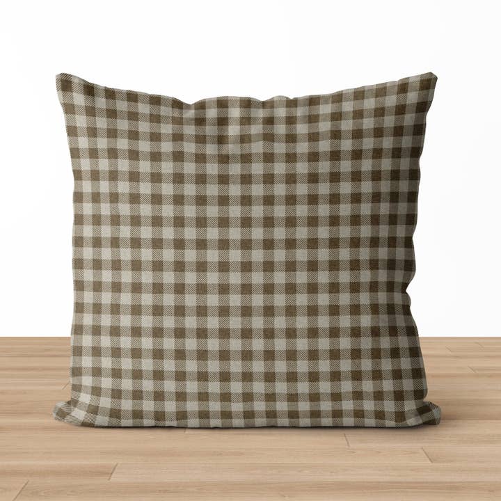 Gavin Pillow Cover | Plaid Tartan Neutral Beige Cushion