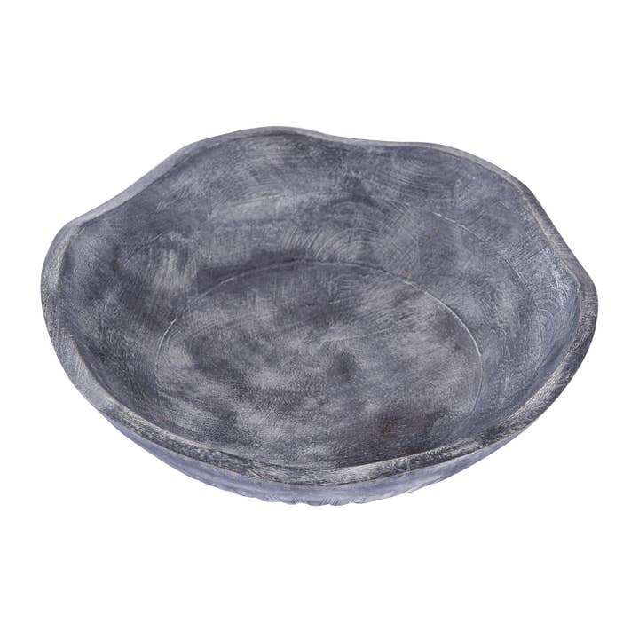 Bennett Footed Decorative Gray Wash Mango Wood Bowl