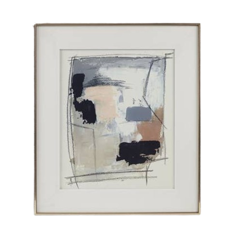 Abstract Framed Wall Art Decor with Sketch Accent