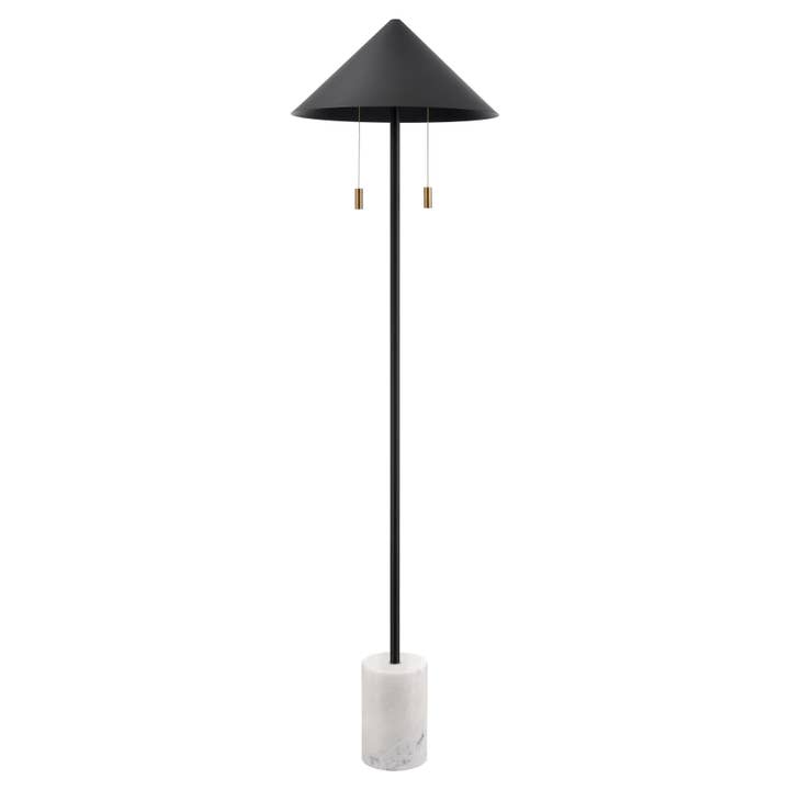 Jordana Slender Matte Black 58'' High 2-Light Floor Lamp