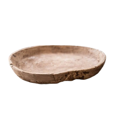 Vintage Round Elm Wood Basins