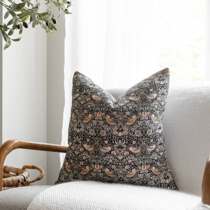 Enchanting Vines II Pillow Cover | Vintage Floral Throw