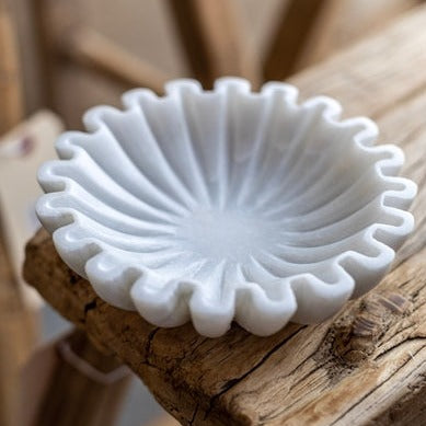 Marble Fluted Scalloped Bowls