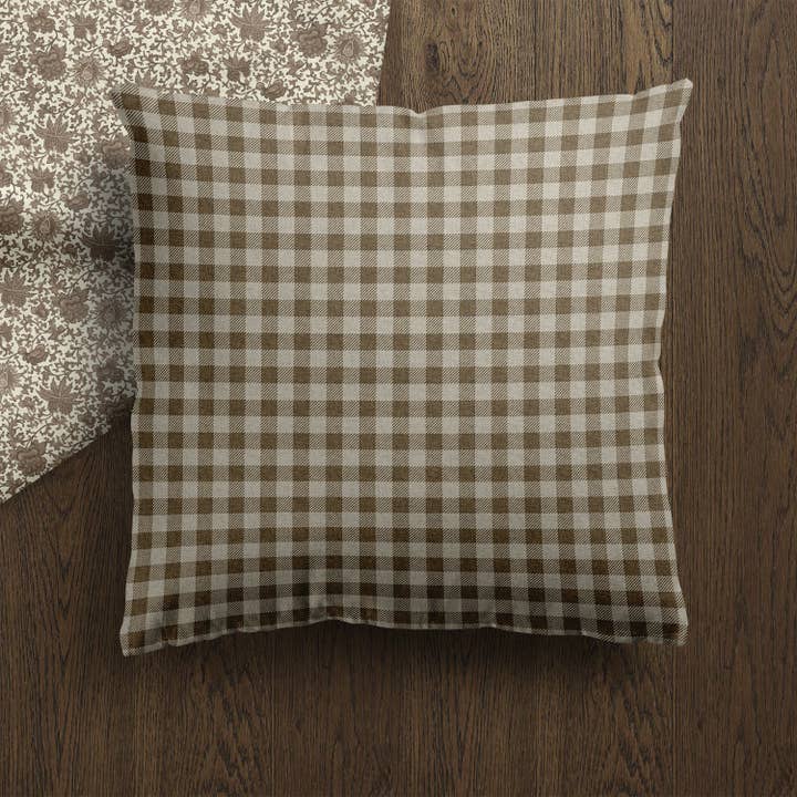 Gavin Pillow Cover | Plaid Tartan Neutral Beige Cushion