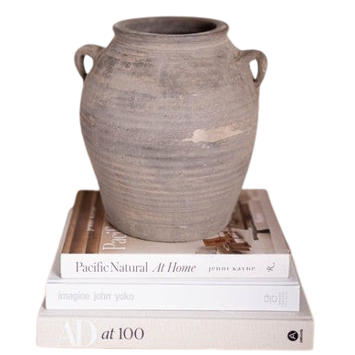 Vintage Porcelain Vase Pot Two Handle