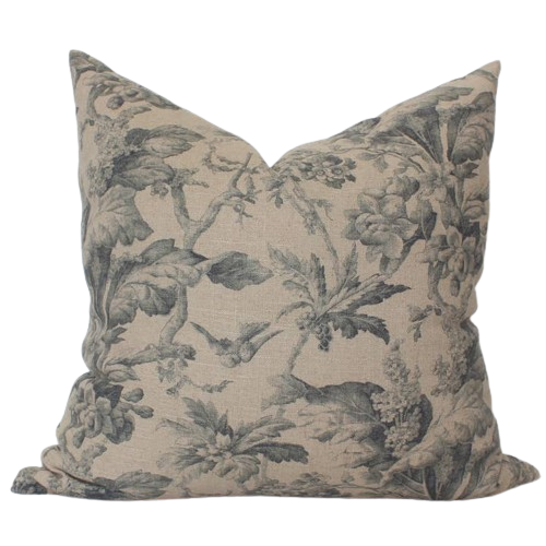 Designer Floral Lumbar Cover, Tan Throw Pillow | Creek