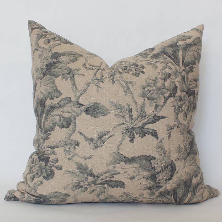 Designer Floral Lumbar Cover, Tan Throw Pillow | Creek