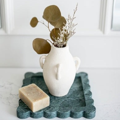 Green Marble Scalloped Tray