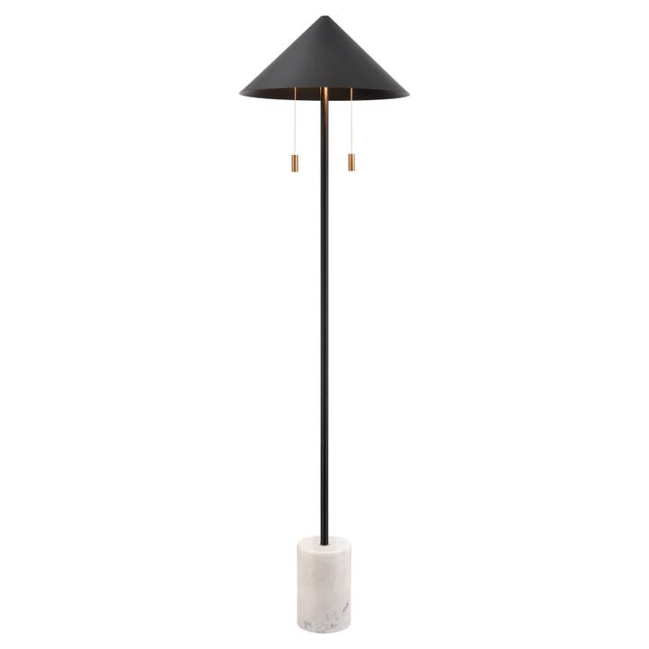 Jordana Slender Matte Black 58'' High 2-Light Floor Lamp