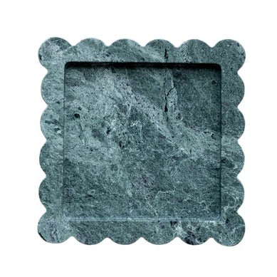 Green Marble Scalloped Tray