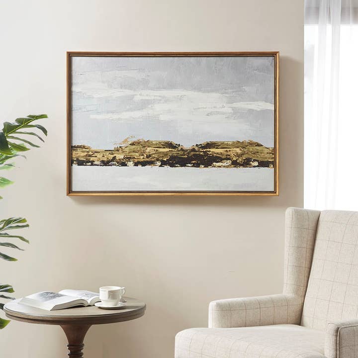 Foggy Morning Landscape Framed Wall Art Decor