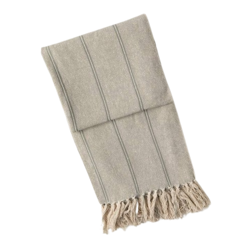 Smoke Birdseye Stiped Throw