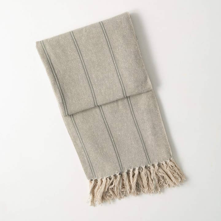 Smoke Birdseye Stiped Throw