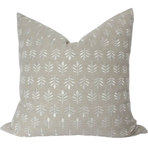 Neutral Floral Pillow Cover, Ivory Throw Pillow | Thaisa