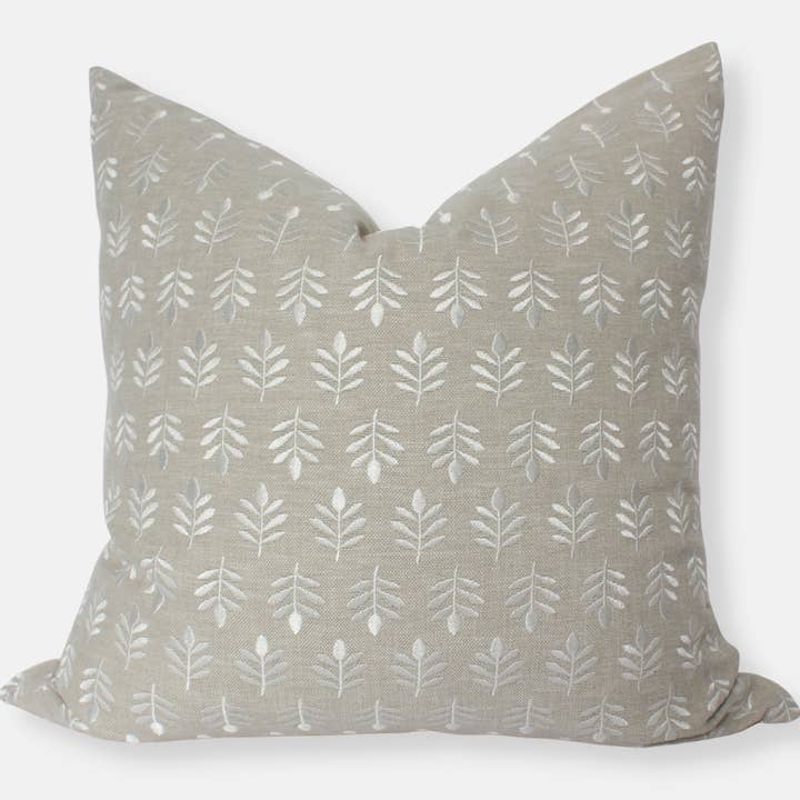 Neutral Floral Pillow Cover, Ivory Throw Pillow | Thaisa
